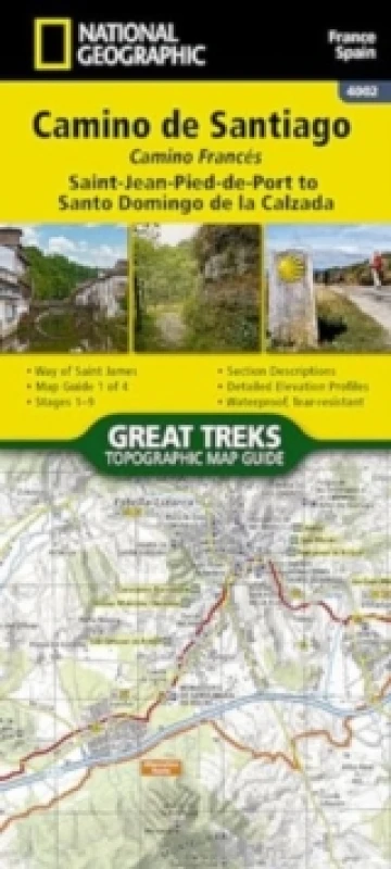 Image of Camino de Santiago - Camino Frances Map 1 of 4 : Saint-Jean-Pied-de-Port to Santo Domingo de la Calzada Other cartographic
