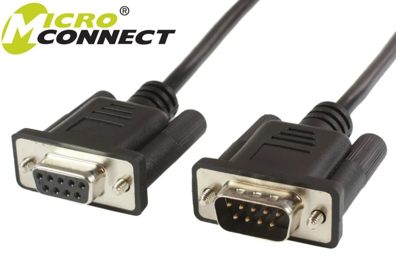 Image of Microconnect SCSEHN3B serial cable Black 3m DB9 M DB9 F