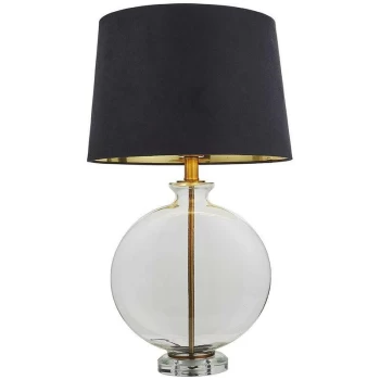 Image of Endon Gideon - 1 Light Table Light Clear Glass & Antique Brass Plate, E27