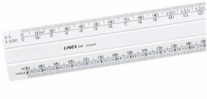 Image of Linex Scalerule Flat 1:5:500 30cm Wh 433