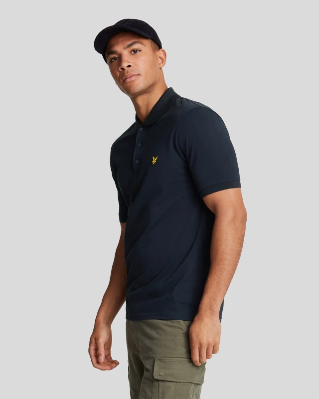Image of Lyle & Scott Mens Cotton Polo Shirt in Dark Navy