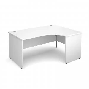Image of Maestro 25 PL Right Hand Ergonomic Desk 1600mm - White Panel Leg desig