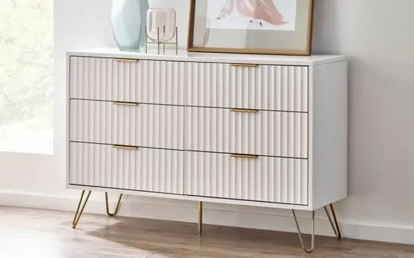 Image of Julian Bowen Murano Matte White 6 Drawer Chest of Drawers