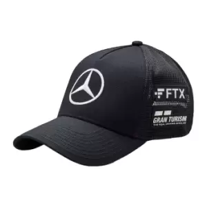 Image of 2022 Mercedes Hamilton Driver Trucker Cap Black