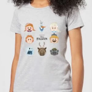 Image of Disney Frozen Emoji Heads Womens T-Shirt - Grey - S