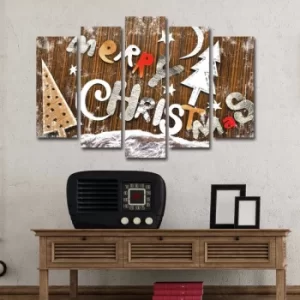 Image of 5PATNOEL-7 Multicolor Decorative Canvas Painting (5 Pieces)