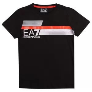 Image of Emporio Armani EA7 Train Lines T-Shirt Black Size 10 Years Boys