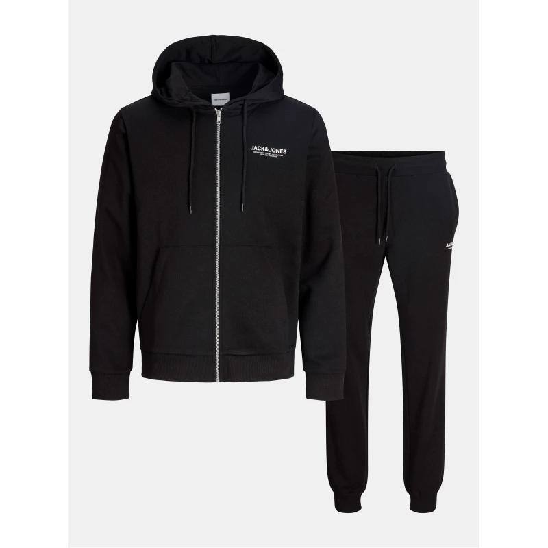 Image of Jack and Jones Mason Zip Hoodie Tracksuit Co-ord Set Mens Black male S