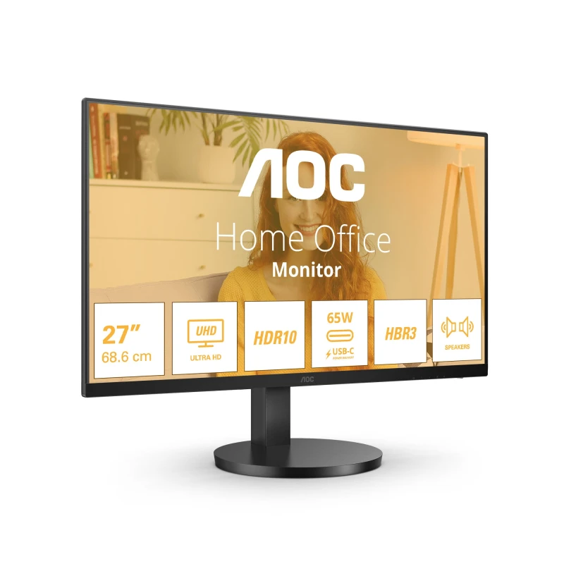 Image of AOC AOC B3 U27B3CF computer monitor 68.6cm (27") 3840 x 2160 pixels 4K Ultra HD LCD Black U27B3CF