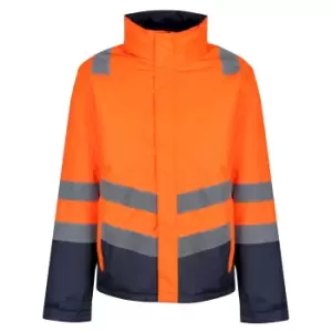 Image of Regatta Mens Hi-Vis Waterproof Jacket (S) (Orange/Navy)