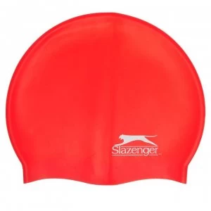 Image of Slazenger Silicone Swimming Cap Juniors - Red/Clear