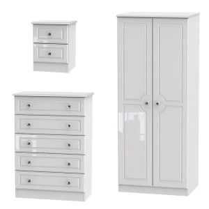 Image of Robert Dyas Berryfield Wardrobe - Chest of Drawers and Bedside Cabinet Set