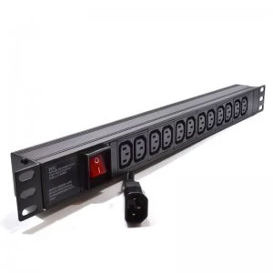 Image of Dynamode 1U 12 Way Horizontal 10A IEC PDU