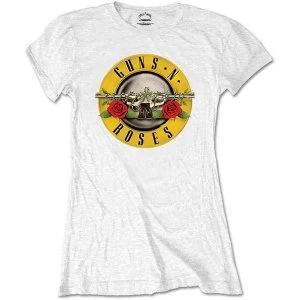 Image of Guns N' Roses - Classic Logo Womens Medium T-Shirt - White
