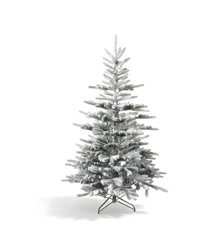 Image of Shatchi 7FT Californian Pine Snow Covered Green Tips Bushy Artificial Plain Christmas Tree White