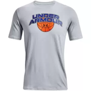 Image of Under Armour Basketball Branded T Shirt Mens - Grey