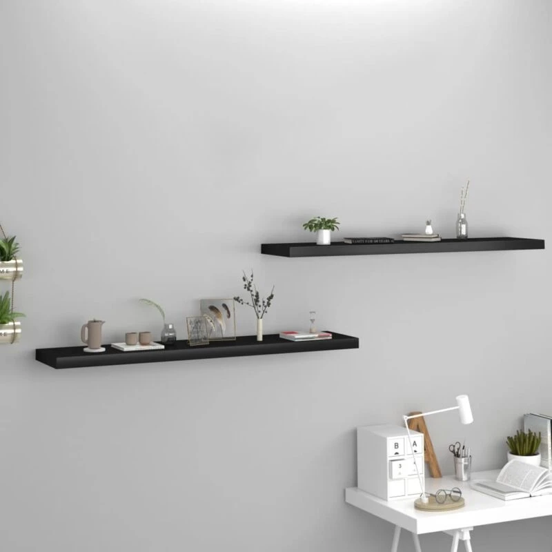 Image of VIDAXL Vidaxl - Floating Wall Shelves 2 pcs Black 120x23.5x3.8cm mdf 8720286074732