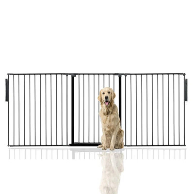 Image of Bettacare Premium Extra Tall Multi Panel Flexible Dog Barrier, Up To 226Cm Wide, Black, 105Cm Tall