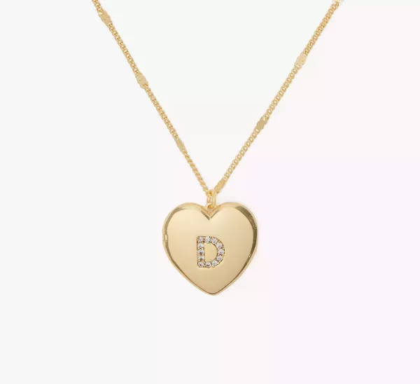 Image of D Heart Letter Locket Necklace