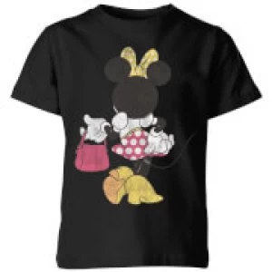 Image of Disney Minnie Mouse Back Pose Kids T-Shirt - Black - 7-8 Years