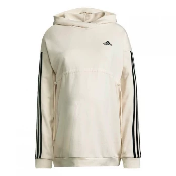 Image of adidas Essentials Cotton 3-Stripes Hoodie (Maternity) Wom - Wonder White / Black