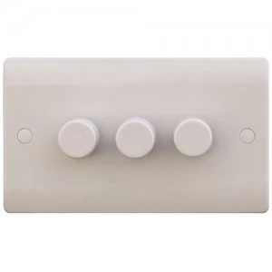 Image of ESR Sline 40-400W White 3G 2 Way 230V Electric Dimmer Switch Wall Plate