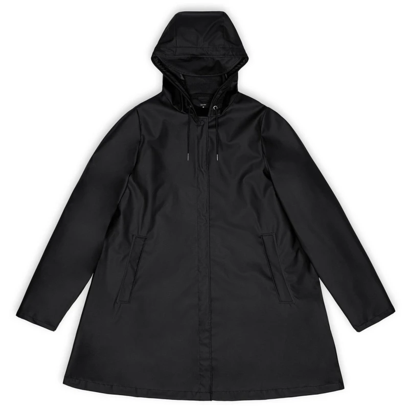 Image of Rains Womens A-Line Raincoat Black 01 female X Small