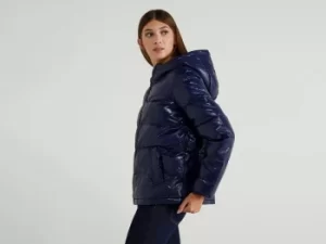 Image of Benetton, "eco-recycle" Padded Jacket, taglia 44, Blue, Women