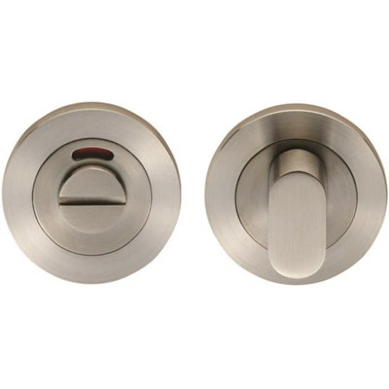 Image of Loops Round Thumbturn Lock and Release With Indicator Satin Stainless Steel Metallics unisex