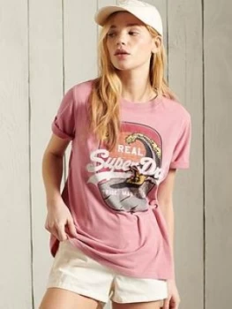 Image of Superdry Vl Itago Tee, Rose, Size 10, Women