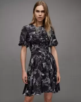 Image of AllSaints Ali Peggy Floral Print Mini Dress