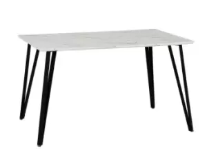 Image of Seconique Marlow 130cm White Marble Effect Dining Table