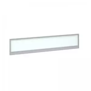 Image of Straight glazed desktop screen 1800mm x 380mm - polar white with