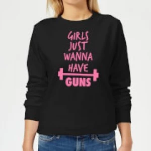 Image of Girls Just Wanna have Guns Womens Sweatshirt - Black - 3XL