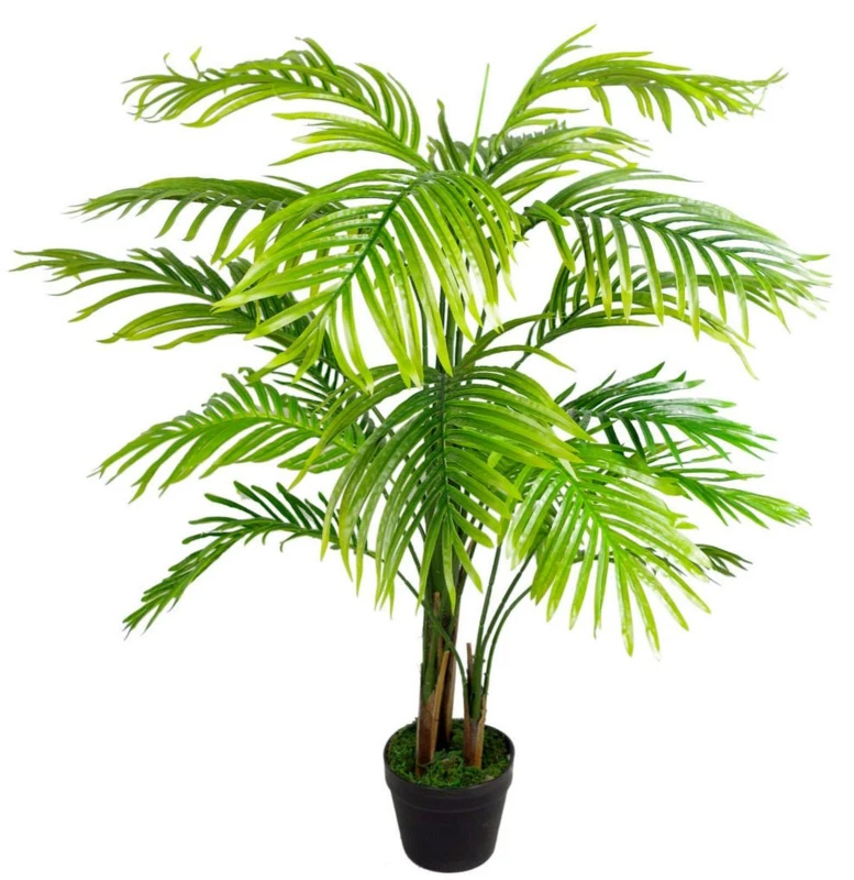 Image of Leaf 130cm Leaf Design UK Large Realistic Artificial Palm Tree Natural Palm Green