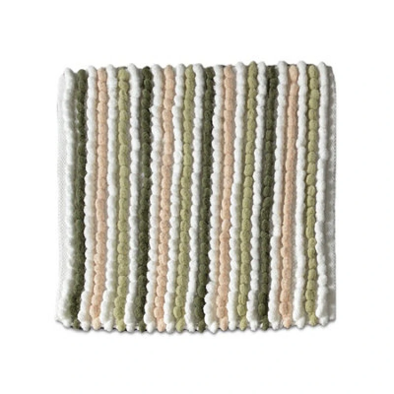 Image of Allure Bath Fashions Striped Chunky Bobble Shower Mat - Green