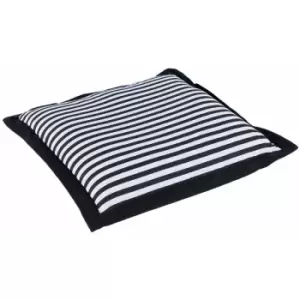 Image of Black and White Striped Seat Pad - Homescapes