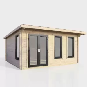 Image of Power 16' x 12' Pent Log Cabin - Left Hand Doors