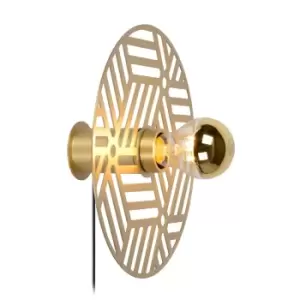 Image of Olenna Retro Wall Light - Ø25cm - 1xE27 - Matt Gold, Brass