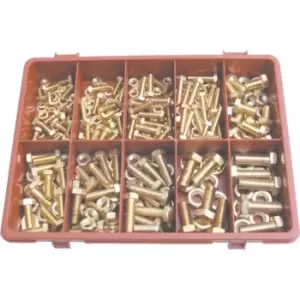 Image of Qualfast Metric Hex Head Set, Nut & Washer Kit Brass AVG-110PC