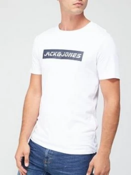 Image of Jack & Jones Box Logo T-Shirt - White