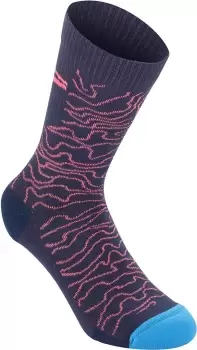 Image of Alpinestars Drop 15 Socks, pink-blue, Size S, pink-blue, Size S