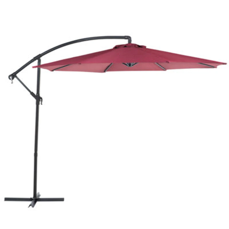 Image of Beliani Cantilever Parasol 300 Cm Ravenna Burgundy