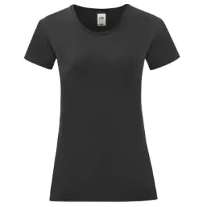 Image of Fruit of the Loom Womens/Ladies Iconic 150 T-Shirt (L) (Black)