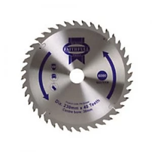 Image of Faithfull TCT Circular Saw Blade 230 x 20 mm x 40T