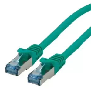 Image of Roline Shielded Cat6a Cable Assembly 500mm, LSZH, Green, Male RJ45