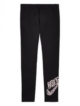 Image of Nike Older Girls Favourite Printed Leggings - Black/Pink