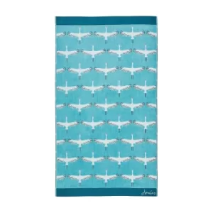 Image of Joules Heron Geo Bath Sheet, Turquoise