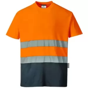 Image of S173ONRXXL - sz 2XL Two Tone Cotton Comfort T-Shirt - Orange/Navy - Orange/Navy - Portwest
