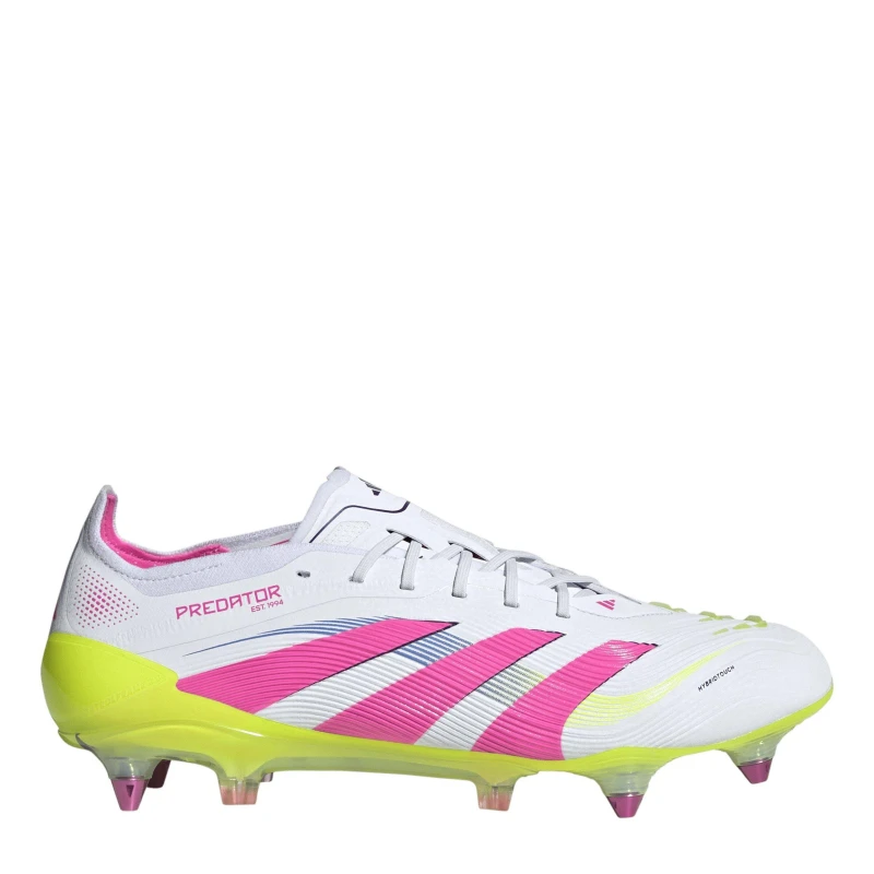 Image of adidas Unisex Kids Pred Elt Predator Soft Ground Football Boots Wht/Pink/Lem unisex 3.5 (36)